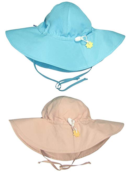 i play.. 2 Pack UPF 50+ Sun Protection Wide Brim Baby and Toddler Sun Hats Khaki