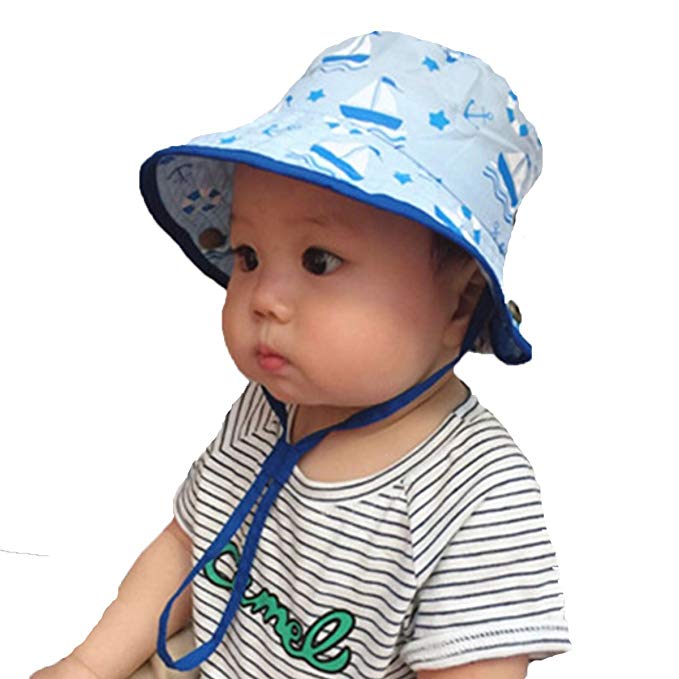 Baby Toddler Kids Breathable Bucket Hat, Sun hat UPF 50+, Warm Fashion Soft Cotton Hat Autumn Winter