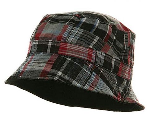 MG Youth Reversible Twill Plaid Bucket Hat – Black Red W20S22D Review