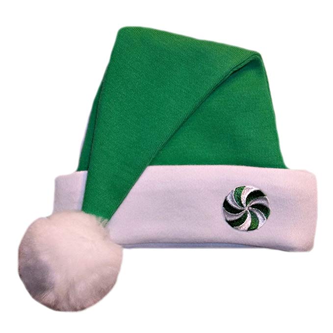 Jacqui's Unisex Baby Green Peppermint Santa Baby Hat