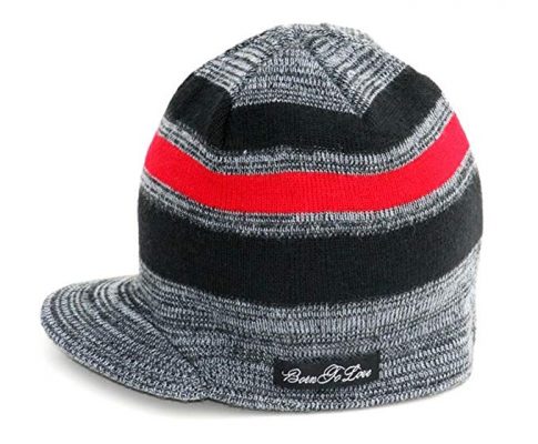 Born to Love – Red and Black Baby Boy’s Stripe Visor Beanie Baby Hat Review