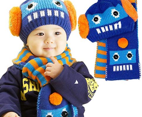 O.RIYA Baby Girls Boys hats scarf Children winter cap Robot baby hats scarves(2set) Review