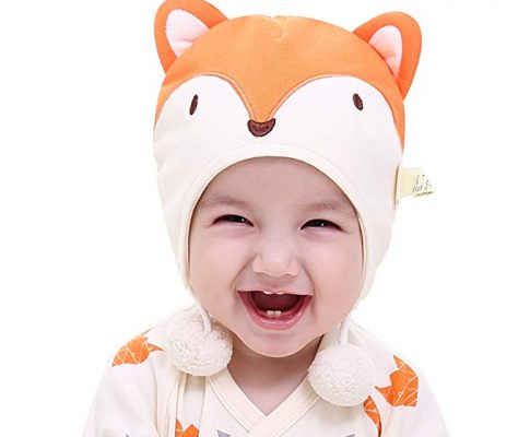 pureborn Baby Fox Hat Pompom Hat Newborn Infant Beanies Cap Cotton Soft Cute for Baby Boys Girls 0-15 Months Review
