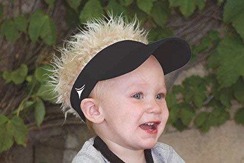 FlairHair Baby Black Visor with Blonde Hair