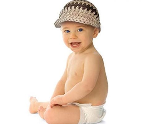 Melondipity Boys Chocolate Chip Striped Crochet Visor Beanie Handmade Baby Hat Review