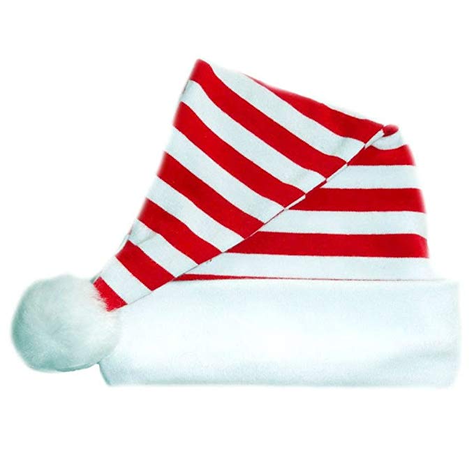 Jacqui's Unisex Baby Red and White Striped Santa Hat - 7 Sizes! Made in USA!