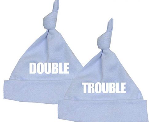BabyPrem Pack of 2 Twin Baby Hats Double Trouble Pink Blue NB-12 mth Review