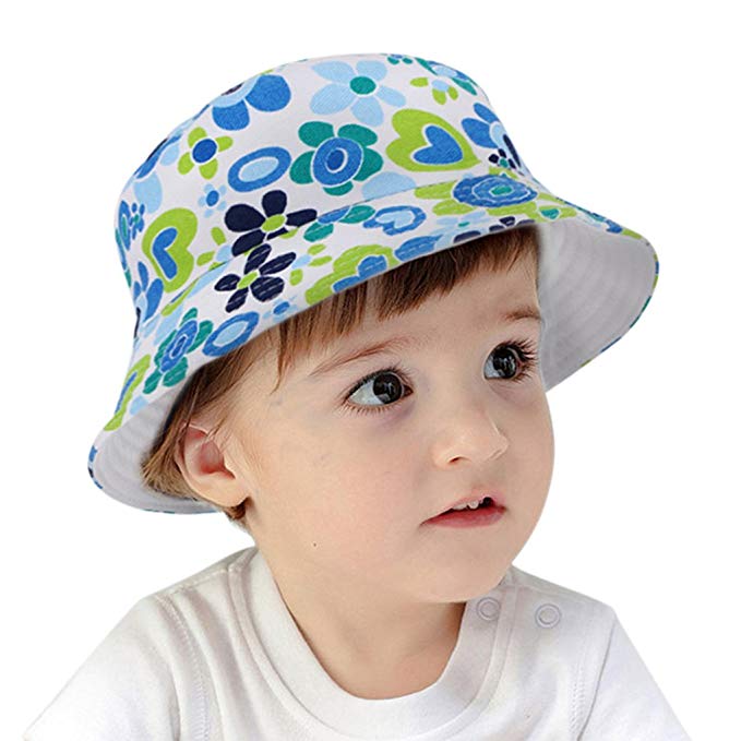 LRKC Toddlers Kids Cotton Bucket Hat Outdoor Protection Hat