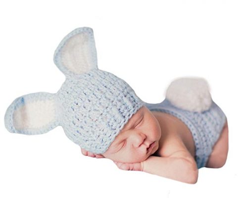 Melondipity’s Blue Bunny Crochet Hat and Diaper Cover Set for Newborn Boys Review
