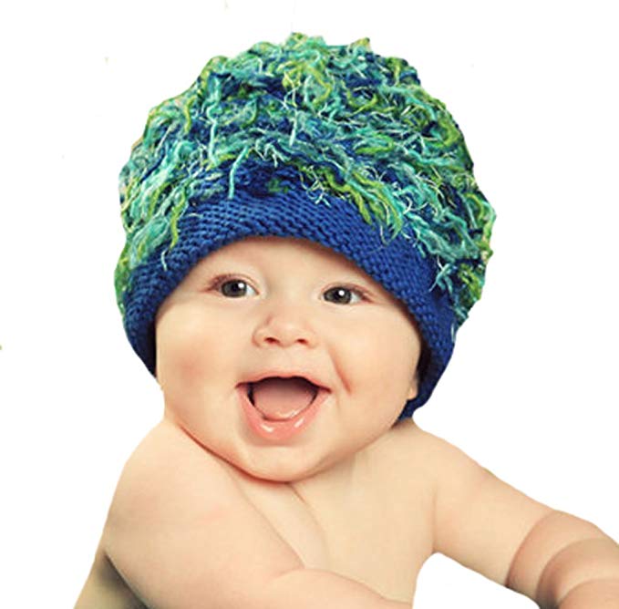 Zooni By Melondipity Baby and Toddler Boy Blue Grass Mop Top Hat