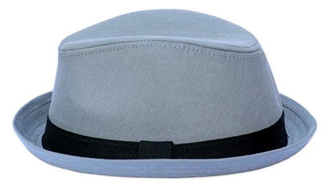Born to Love - Baby Kids Gray Fedora with Black Band Trilby Summer Hat