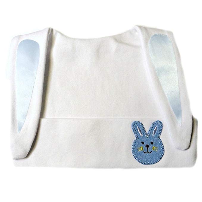 Jacqui's Baby Boys' White Bunny Hat with Blue Face
