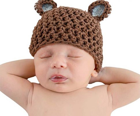 Melondipity Boys Organic Blue & Brown Sugar Bear Beanie Premium Crochet Baby Hat Review