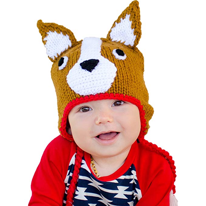 Huggalugs Boys or Girls Corgi Dog Beanie Hat