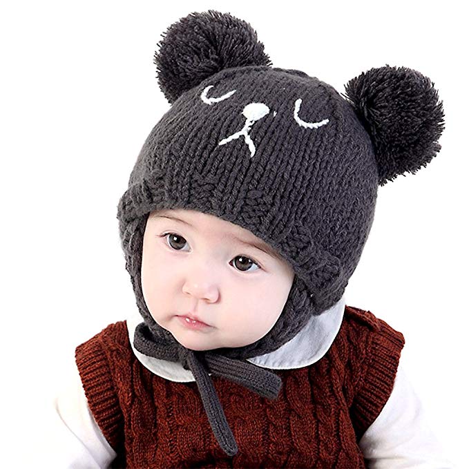 IMLECK Toddler Baby Kids Winter Animal Model Hats Lovely Bear Hat