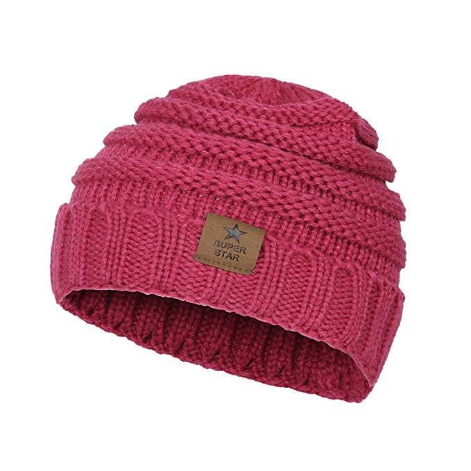 Zando Toddler Beanies Cable Knit Hats Kids Cute Lovely Caps Winter Warm Hat Beanies for Baby