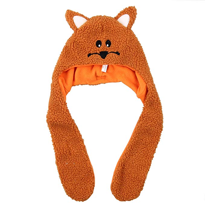 Toddler Animal Face Tie-Able Warm Winter Hat