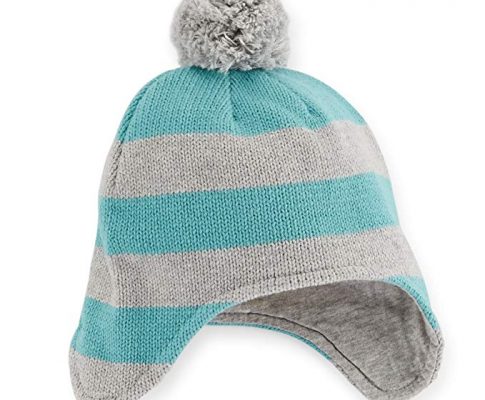 Carter’s Baby Boys’ Striped Trapper Hat (Turquoise Grey) Review