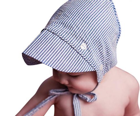 Huggalugs Baby Boys Classic Seersucker Bonnet in 3 Color Choices (Newborn, Navy) Review