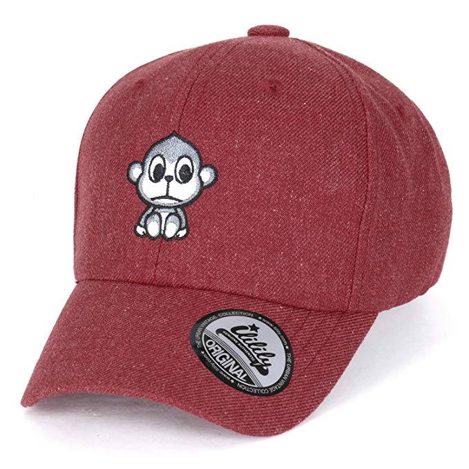 ililily Cute Monkey Embroidery Adjustable Toddler Baby Kids Hat Baseball Cap