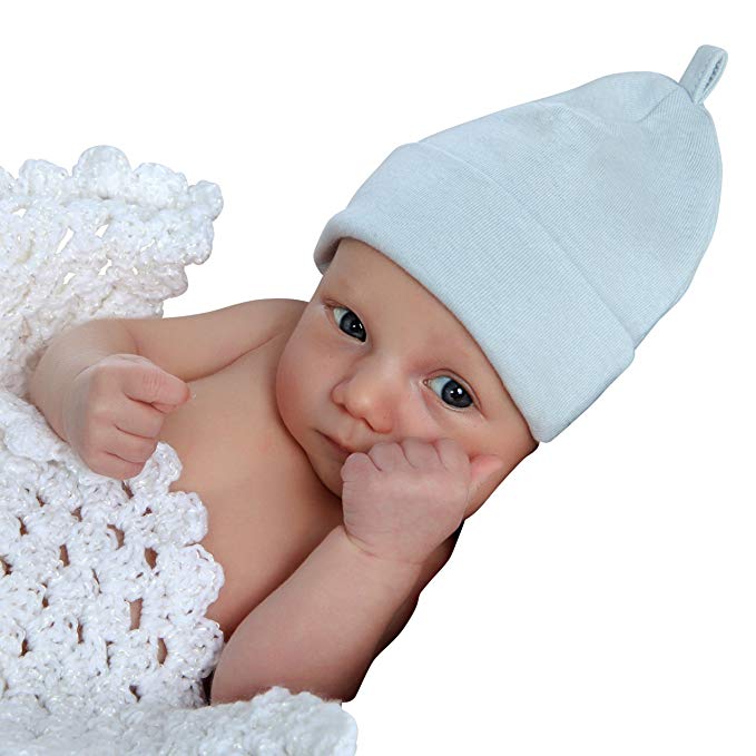 Melondipity Boys Organic Egyptian Cotton Blue Newborn Beanie Baby Hospital Hat