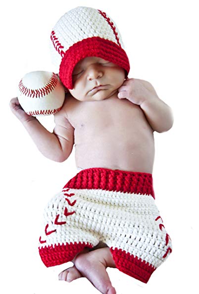 Melondipity's Baby Baseball Visor Hat and Shorts Set - Baby Boy Photography Prop