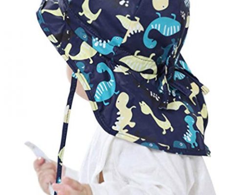 Baby Toddler Kids UPF 50+ UV Protection Adjustable Sun Hats with Neck Flap Dinosaur Pattern Review