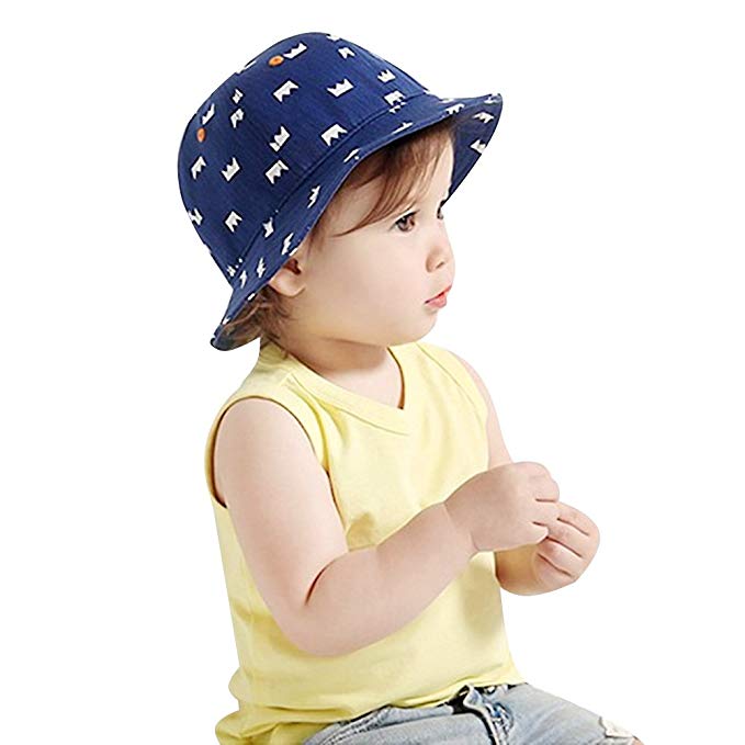IMLECK UPF 50+ UV Ray Sun Protection Baby Blue Hat with Drawstring