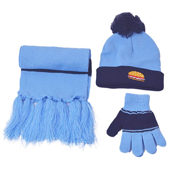 Raylans Cute Baby Toddler Kids Girls Boys Winter Warm Hat Cap Set With Scarf&Gloves