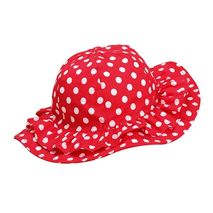 Viva Fancy Toddler Kids Sunhats Hat Girls Boys Bucket Hat For 1-4Y Red/Black