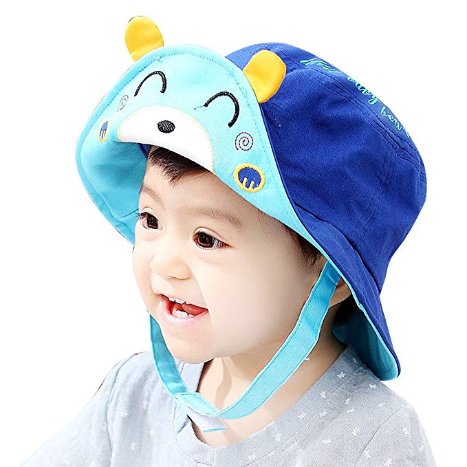 IMLECK Spring New Unisex Baby Bear Solid Flap Sun Protection Hat UPF 50+ - 2018 Best Gift in USA