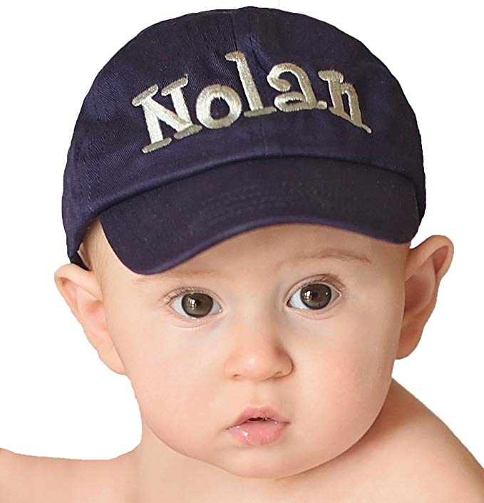 Melondipity Personalized Baby Baseball Hat for Baby Boys 0-7 months