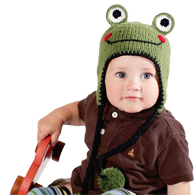 Huggalugs Baby and Toddler Boys or Girls Ribbit Frog Beanie Hat
