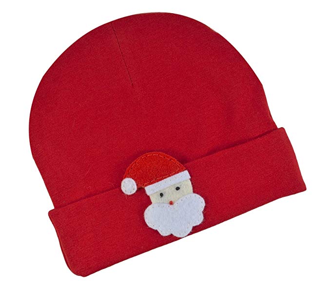Baby Cotton Hat with Santa Claus fits Newborn to 6 Months (Santa)