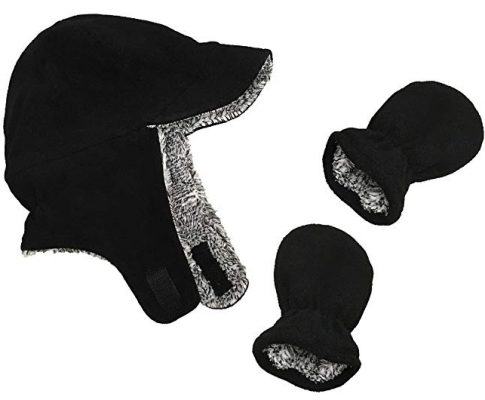 N’Ice Caps Little Boys and Baby Sherpa Lined Fleece Flap Hat Mitten Winter Set Review
