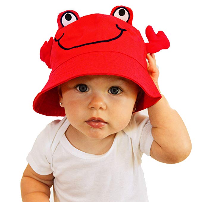 Huggalugs Baby or Toddler Boys and Girls Animal Sun Hat UPF 50+